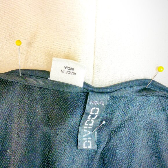 H&M Divided Vintage Black Formal Mesh Strapless Sweetheart Midi Dress - Picture 5 of 6